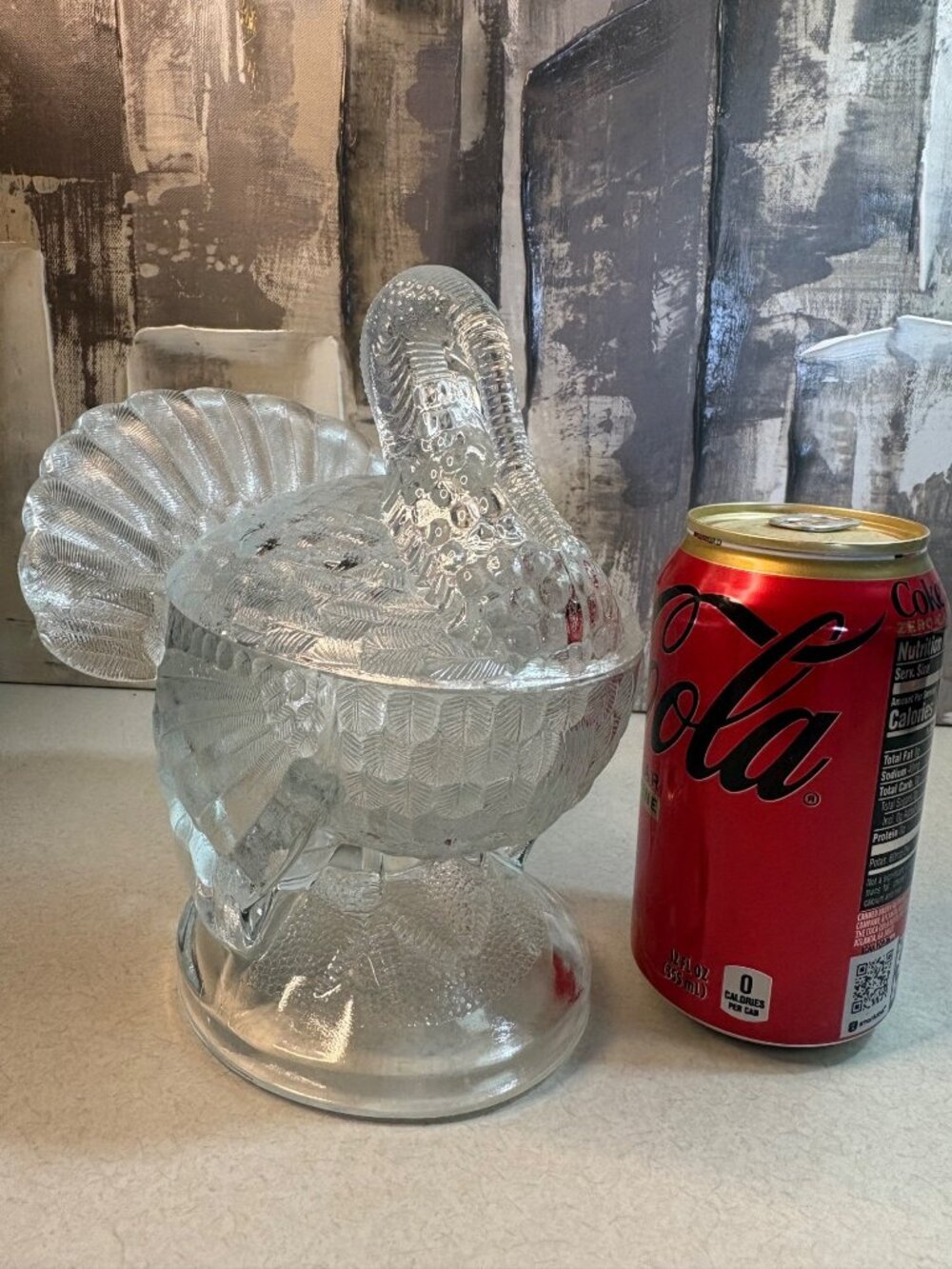 LE Smith Vintage Turkey Clear Glass Candy Dish Fairy Light - Picture 6 of 7